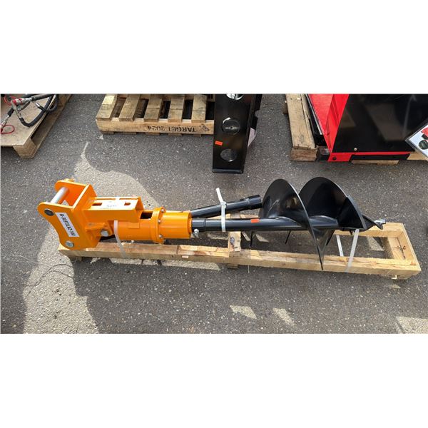 EXCAVATOR DRIVE MOTOR ATTACHMENT WITH 16" AUGER & AUGER EXTENSION