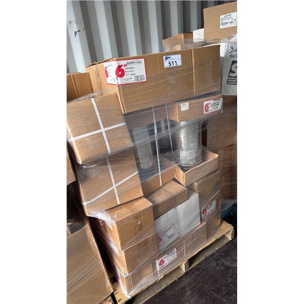 PALLET OF ASSORTED COMMERCIAL 6"  FIREPLACE VENTING, DUCTING & COMPONENTS