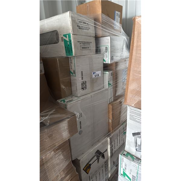 PALLET OF ASSORTED COMMERCIAL 7" SUPER PRO/SUPER VENT FIREPLACE VENTING, DUCTING & COMPONENTS