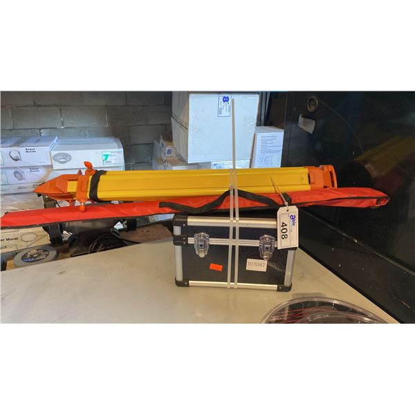 CONSTRUCTION SURVEYOR LASER LEVEL KIT WITH TRIPOD, MEASURING STICK, SURVEYORS TOOL WITH