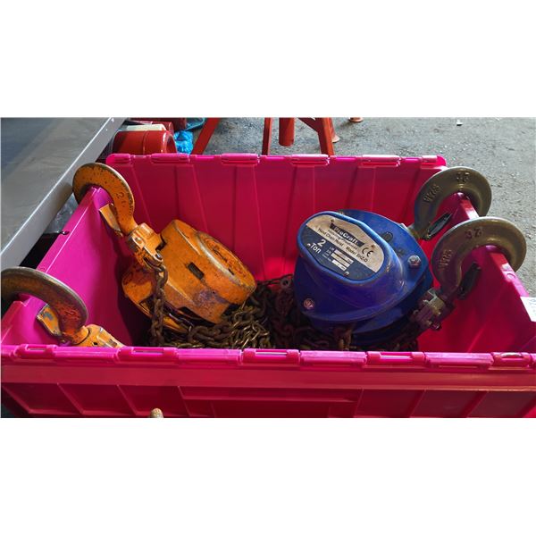 PROCRAFT 2 TON CHAIN HOIST & KITO 2 TON CHAIN HOIST *BIN NOT INCLUDED*