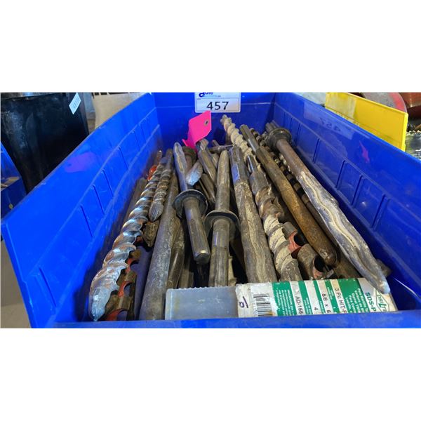 BIN OF ASSORTED INDUSTRIAL DRILL BITS AND CHISELS