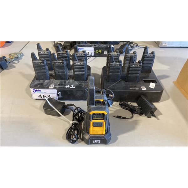 2 SETS OF 6 RETEVIS WALKIE TALKIES (1 MISSING 11 TOTAL) AND SET OF 2 RETEVIS YELLOW