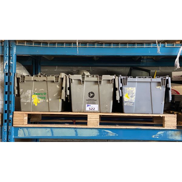 6 BINS OF ASSORTED ELECTRICAL/ LIGHTING COMPONENTS