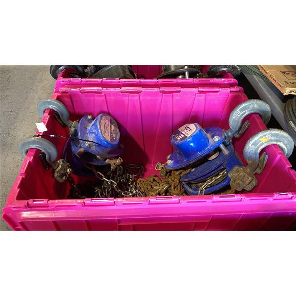 2 PROCRAFT CHAIN HOIST - 2 TON & 1 TON CAPACITY *BIN NOT INCLUDED*
