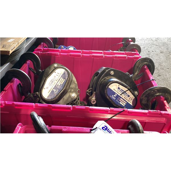 2 PROCRAFT 2 TON CAPACITY CHAIN HOISTS *BIN NOT INCLUDED*