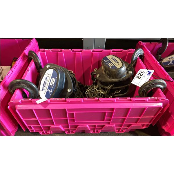 2 PROCRAFT 2 TON CAPACITY CHAIN HOISTS *BIN NOT INCLUDED*