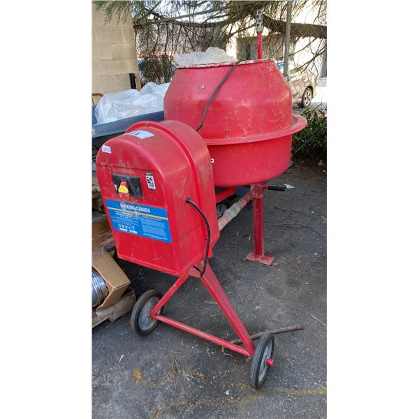 KING CANADA KC-15CM 3.5 CU FT RED INDUSTRIAL ELECTRIC MOBILE CEMENT MIXER