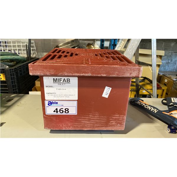 MIFAB F1483-3H-4, 12" SQ HEAVY DUTY AREA DRAIN