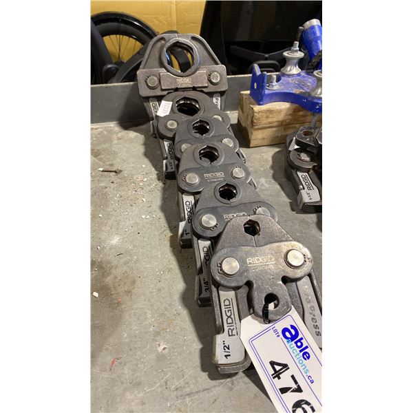 GROUP OF 6 ASSORTED SIZE RIDGID PRO PRESS JAWS