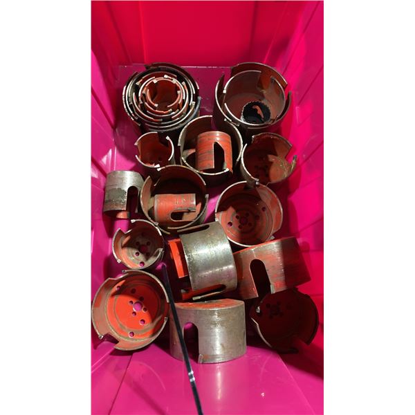BIN OF ASSORTED HOLE SAWS *BIN NOT INCLUDED*
