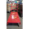 Image 2 : RED METAL MOBILE PLATFORM CART APPROX 48" X 24"