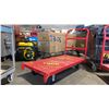 Image 3 : RED METAL MOBILE PLATFORM CART APPROX 48" X 24"