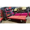 Image 2 : RED METAL MOBILE PLATFORM CART APPROX 48" X 24"