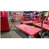 Image 2 : RED METAL MOBILE PLATFORM CART APPROX 48" X 24"