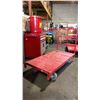 Image 3 : RED METAL MOBILE PLATFORM CART APPROX 48" X 24"