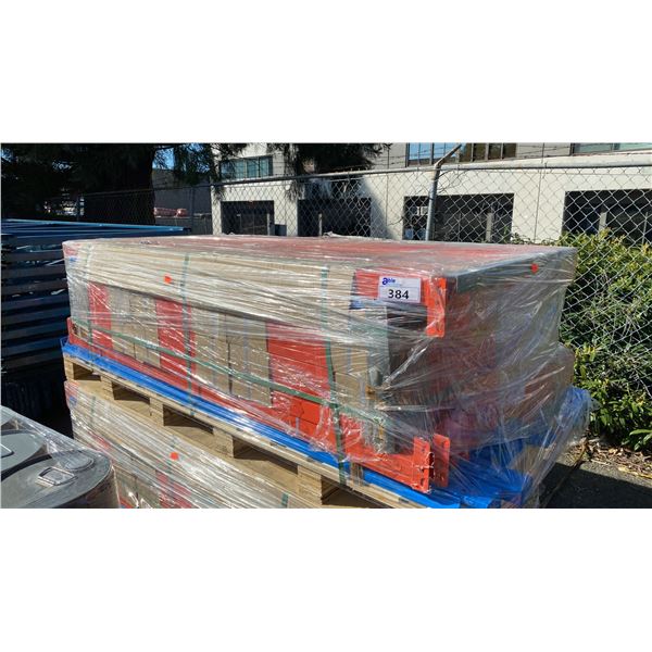 SKLP SK-HJ6 INDUSTRIAL 40' L BLUE / ORANGE 6 SECTION HEAVY DUTY METAL STORAGE SHELVING