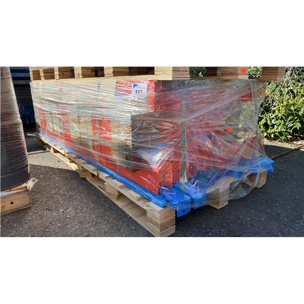 SKLP SK-HJ6 INDUSTRIAL 40' L BLUE / ORANGE 6 SECTION HEAVY DUTY METAL STORAGE SHELVING