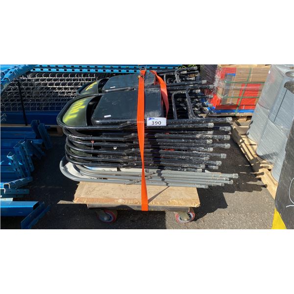 MOBILE CART OF ASSORTED ULINE FOLDING CHAIRS