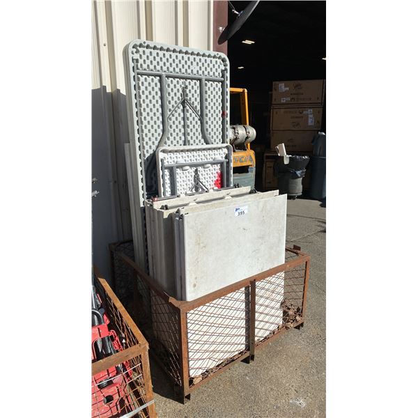 PALLET CRATE OF ASSORTED SIZE FOLDING TABLES *CRATE INCLUDED*