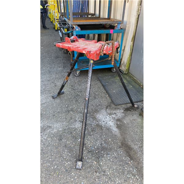 PAIR OF MILWAUKEE INDUSTRIAL FOLDING PIPE TRIPODS