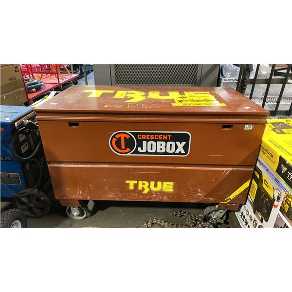 CRESCENT BROWN METAL MOBILE INDUSTRIAL JOB BOX APPROX 60"L X 24"D X 35"H