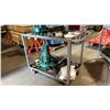 Image 2 : 2 TIER GREY METAL MOBILE SHOP CART WITH 2 ZOELLER INDUSTRIAL SUMP PUMPS & ATTACHMENTS
