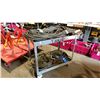 Image 3 : 2 TIER METAL SHOP CART WITH WELDING CABLES & HEAVY MACHINE ELECTRICAL CORDS