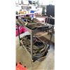 Image 4 : 2 TIER METAL SHOP CART WITH WELDING CABLES & HEAVY MACHINE ELECTRICAL CORDS