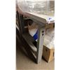 Image 2 : ULINE ADJUSTABLE HEIGHT GREY METAL WOOD TOP WORK TABLE APPROX 72"L X 36"W X 31"H