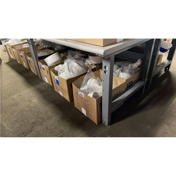 ULINE ADJUSTABLE HEIGHT GREY METAL WOOD TOP WORK TABLE APPROX 72"L X 36"W X 31"H