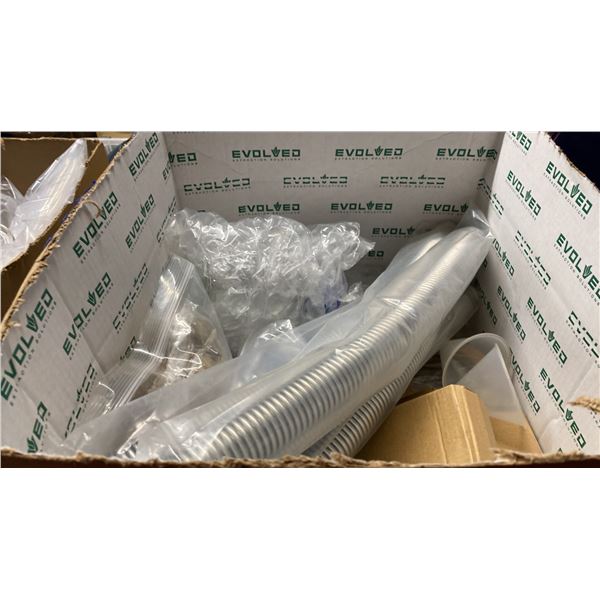 BOX OF E-LAB ASSORTED HIGH QUALITY LABORATORY TUBE GLASS EQUIPMENT