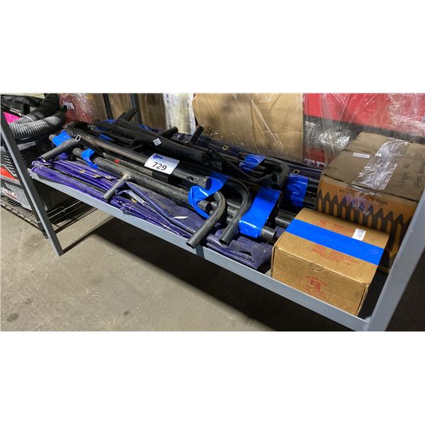 BLUE VINYL WELDING SCREENS WITH FRAME & PARTS *DISASSEMBLED*