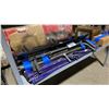 Image 2 : BLUE VINYL WELDING SCREENS WITH FRAME & PARTS *DISASSEMBLED*
