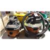 Image 2 : 2 SMALL RIDGID PORTABLE SHOP VACS WITH ASSORTED FILTERS & ATTACHMENTS  *1 HAS HOSE*