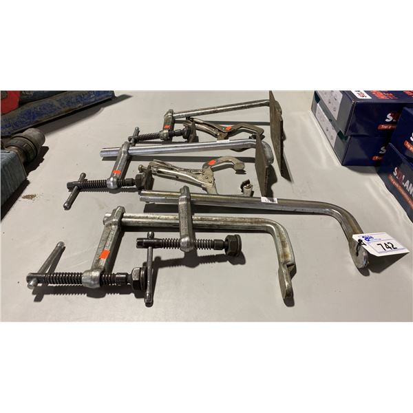 GROUP OF 6 ASSORTED HEAVY DUTY WELDING CLAMPS