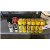 Image 1 : 12 CANS OF KRYLON GLOSS SUN YELLOW SPRAY PAINT, CAN OF RED MARKING PAINT & CAN OF BLACK TREMCLAD