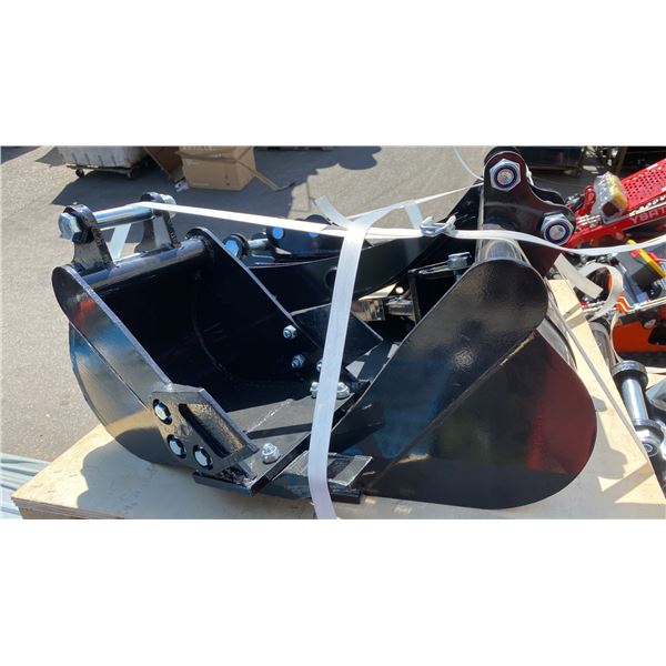 AGT 12EX-SET5 MINI EXCAVATOR ATTACHMENT SET- 10" DIGGING BUCKET, 24" CLEANUP BUCKET, QUICK COUPLER,