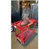 Image 3 : RED METAL 2 TIER SHOP CART WITH DURABULL FLOOR FAN