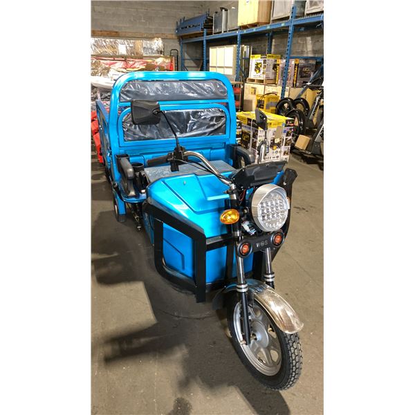 IRANCH IRET13 HIGH END 800W ELECTRIC TRICYCLE WITH DROP SIDE MANUAL DUMP BED *COLOUR BLUE*
