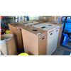 Image 1 : PAIR OF 4 BAY BROWN COMMERCIAL TRASH/RECYCLING STATIONS