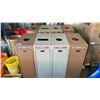 Image 2 : PAIR OF 4 BAY BROWN COMMERCIAL TRASH/RECYCLING STATIONS