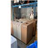 Image 3 : PAIR OF 4 BAY BROWN COMMERCIAL TRASH/RECYCLING STATIONS