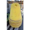 Image 2 : HEAVY YELLOW PLASTIC PIPE STAND CONES WITH ASSORTED WATER LINE HOSE