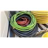 Image 3 : HEAVY YELLOW PLASTIC PIPE STAND CONES WITH ASSORTED WATER LINE HOSE