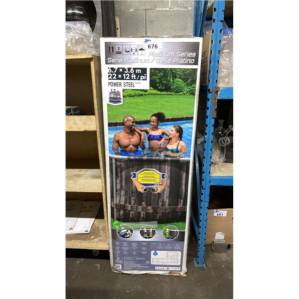 PLATINUM SERIES 22'L X 12'W X 4' DEEP RESIDENTIAL SWIMMING POOL WITH SAND FILTER, LADDER, POOL