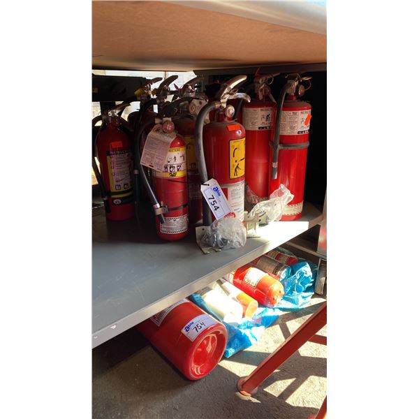 17 ASSORTED FIRE EXTINGUISHERS & MOUNTS
