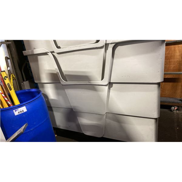 TECHSTAR 850 LARGE GREY MOBILE BINS, EACH MEASURE APPROX 65" L X 45" W X 54" H