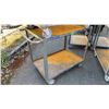 Image 2 : 2 GREY METAL 2 TIER UTILITY CARTS WITH 1 BENCH CHAIN VICE