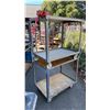 Image 4 : 2 GREY METAL 2 TIER UTILITY CARTS WITH 1 BENCH CHAIN VICE